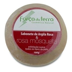Sabonete de Argila Rosa e Rosa Mosqueta, 100G - Força da Terra