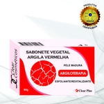 Sabonete de Argila Vermelha Clear Plus - Esfoliante e Hidratante