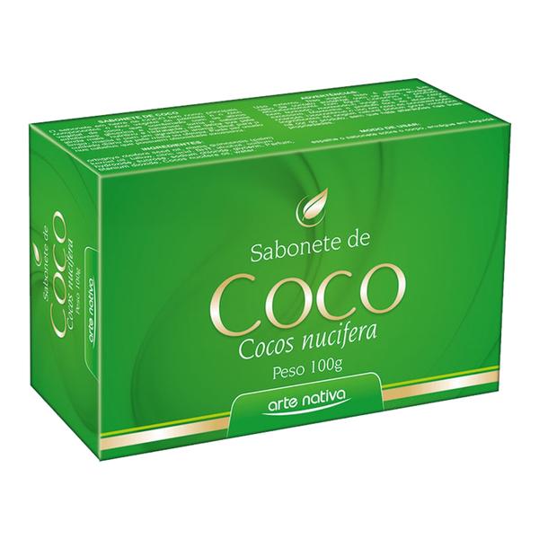 Sabonete de Coco com Óleo Vegetal Palmiste Nutri e Hidrata Indicado para Pele Mista e Ressecada 100g - Arte Nativa