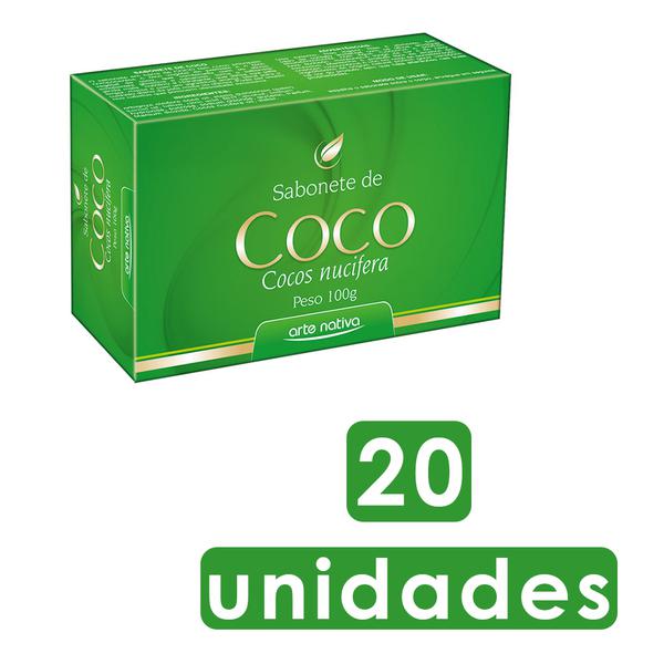 Sabonete de Coco com Óleo Vegetal Palmiste Pata Manter Pele Saudável Nutrida Hidratada Kit 20x100g - Arte Nativa