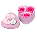 Sabonete De Flor Perfumada Bonito Rosa Com Caixa De Forma De Coração Presente Romântico Do Dia Dos Namorados