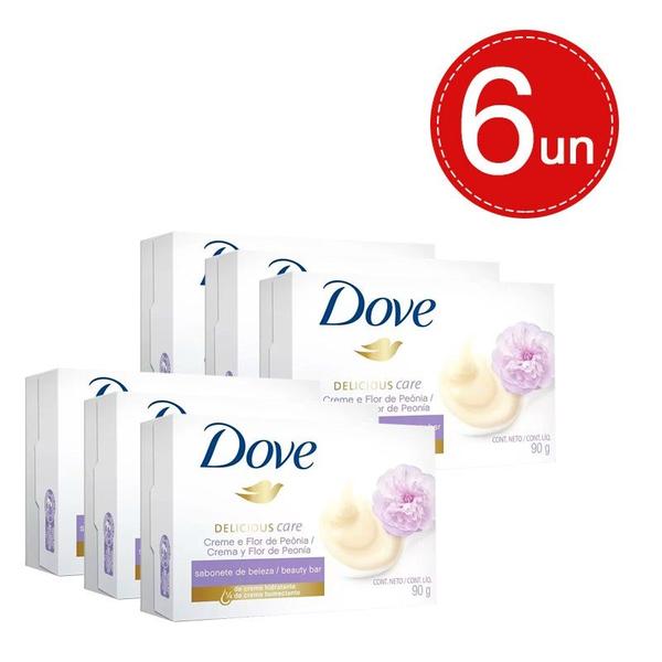 Sabonete Dove Flor de Peônia 90g - 6 Unidades