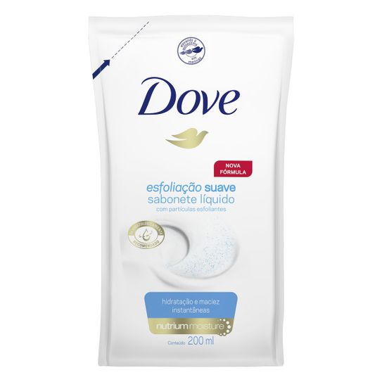 Sabonete Dove Liquido Esfoliação Suave Refil 200ml