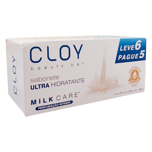 Sabonete em Barra Cloy Hidratante Milk Care 80g 6 Unidades