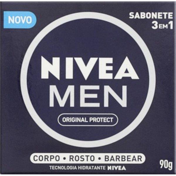 Sabonete em Barra 3 em 1 Nivea Men Original Protect 90g