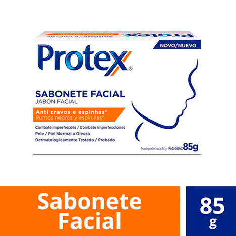 Sabonete em Barra Facial Protex Anti-Cravos 85G