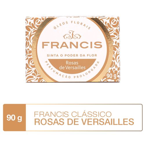 Sabonete em Barra Francis Clássico Branco 90g Sabonete em Barra Francis Luxo Rosas de Versailles Caixa 90 G