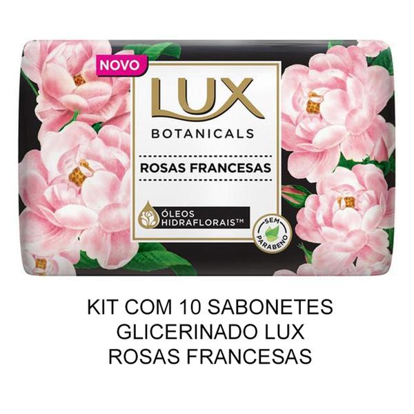Sabonete em Barra Glicerinado Lux Botanicals Rosas Francesas 85g Kit com 10 Unidades