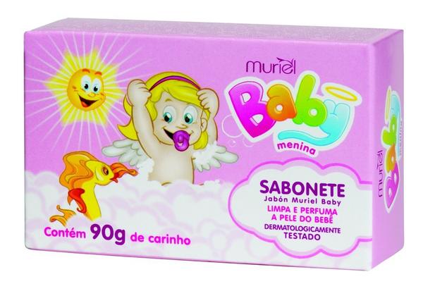 Sabonete em Barra Infantil para Bebês Muriel Menina 90g - Nova Muriel