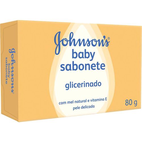 Sabonete em Barra Johnson's Baby Infantil Glicerinado com Mel e Vitamina e Caixa 80 G