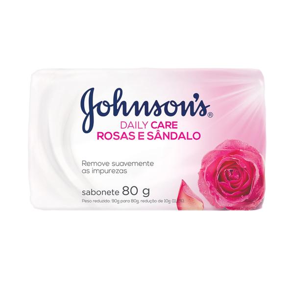 Sabonete em Barra Johnsons Daily Care Rosas e Sândalo 80g - Johnson's