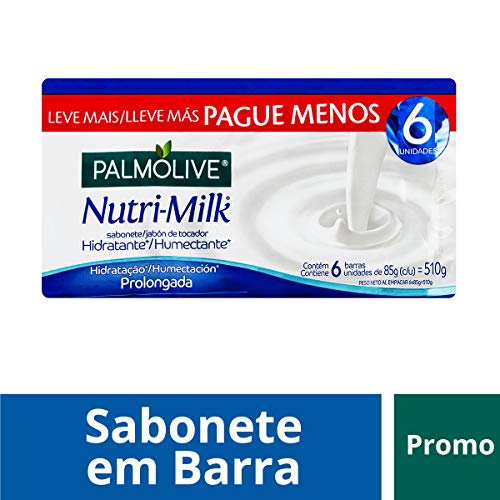 Sabonete em Barra Palmolive Nutri-Milk Hidratação Prolongada 85g Promo Leve 6 Pague 5