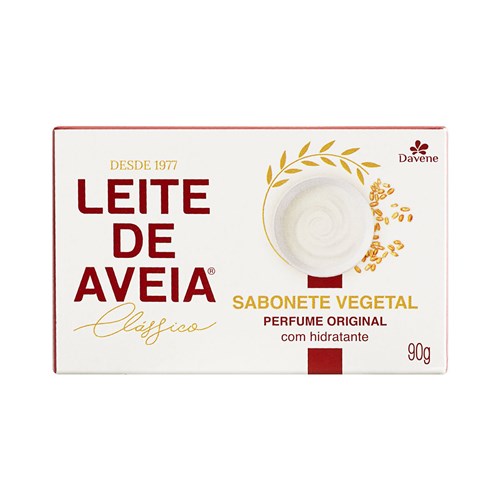 Sabonete em Barra Vegetal Perfume Original Davene Leite de Aveia Clássico Caixa 90G