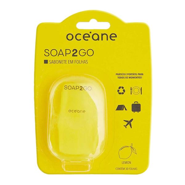 Sabonete em Folhas Océane Soap2Go Limão 30 Unidades - Oceane