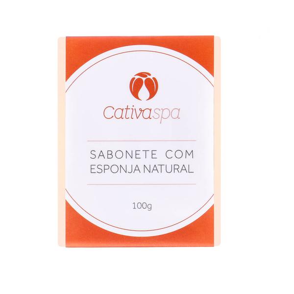 Sabonete Esfoliante Natural com Esponja Natural 100g Cativa Natureza