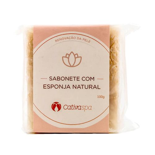 Sabonete Esfoliante Natural com Esponja Natural 100g – Cativa Natureza