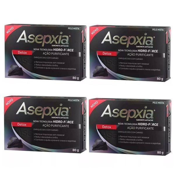 Sabonete Facial Asepxia Detox 80g - 04 Unidades - Genoma