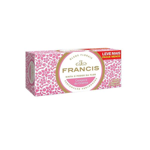 Sabonete Francis Classico 90g Rosa Leve Mais Pague Menos Embalagem C/ 5 Unidades