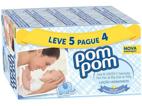 Sabonete Infantil Pom Pom Hidratante 80gr - 5 Sabonetes - Pompom