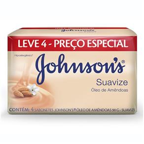 Sabonete Johnson`S Suavize Oleo de Amendoas 4 Unidades com 90 Gramas
