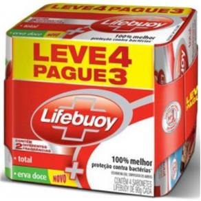 Sabonete Lifebuoy Antibacteriano Erva Doce + Total 90G Leve 4 Pague 3