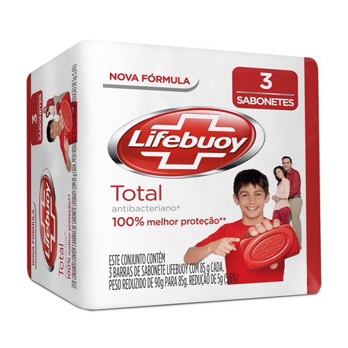 Sabonete Lifebuoy Total com 3 Unidades de 85g Cada