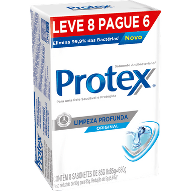 Sabonete Limpeza Profunda Protex Pack 8X85g