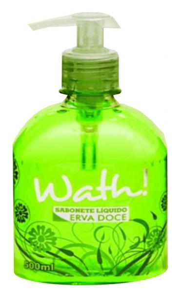 Sabonete Líquido 500ml Aroma Erva Doce Higiene Limpeza Fresco Hidratação Tampa Rosqueável Bico de Plástico Wath