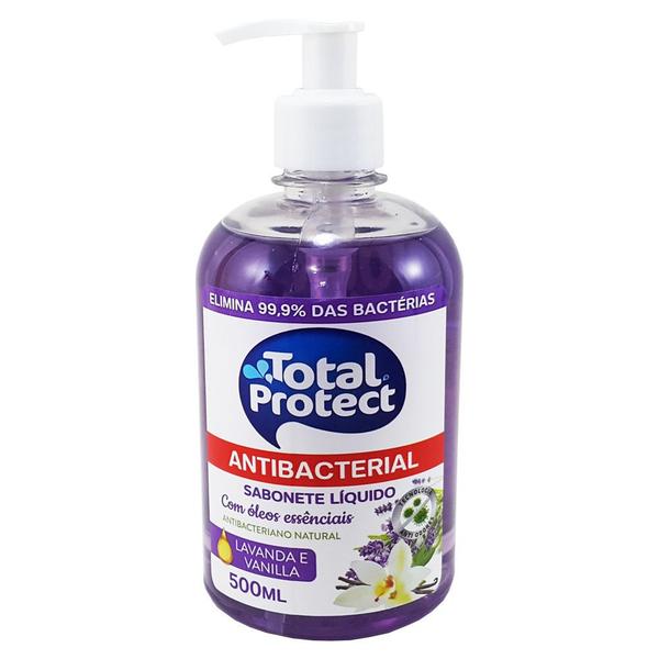 Sabonete Líquido Antibacteriano para Mãos Total Protect Lavanda Vanilla 500ml - Elimina 99,9% das Bactérias - Sanol