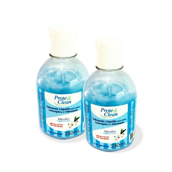 Sabonete Líquido Antisséptico Hidratante Neutro - Kit 2 Un - Prote Clean