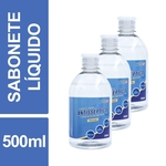 Sabonete Líquido Antisséptico Viver Mais 500ml Frasco Kit 03