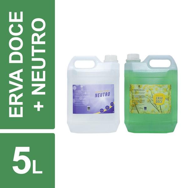 Sabonete Líquido Erva Doce 5L + Neutro Viver Mais 5L