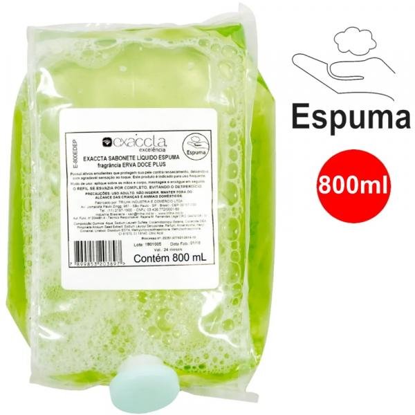 Sabonete Líquido Espuma Erva Doce Plus Refil com 800ml - Trilha