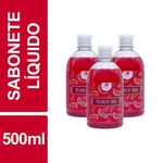 Sabonete Líquido Melancia Viver Mais 500ml Frasco Kit c/ 3un