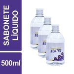 Sabonete Líquido Neutro Viver Mais 500ml Frasco Kit c/ 3un