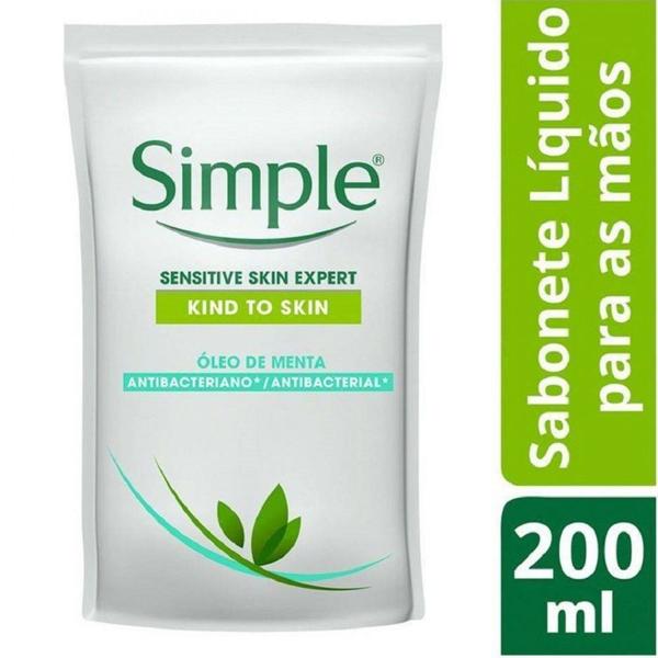 Sabonete Líquido para Mãos Simple Antibacterial Gentle Care Refil 200ml