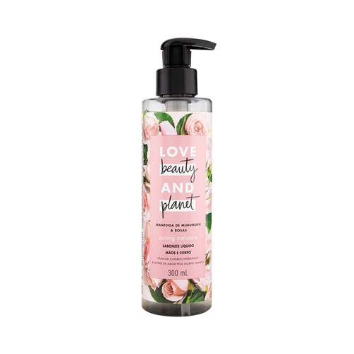 Sabonete Líquido Pump Corporal Love Beauty & Planet Manteiga de Murumuru e Rosas 300Ml