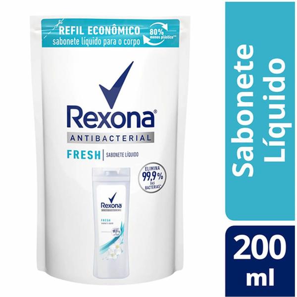 Sabonete Liquido Rexona Antibacterial Fresh Refil 200ml - Un - - Asseptgel
