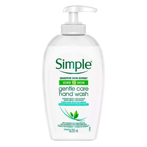 Sabonete Líquido Simple Hand Wash Antibacteriano Gentle Care 250Ml