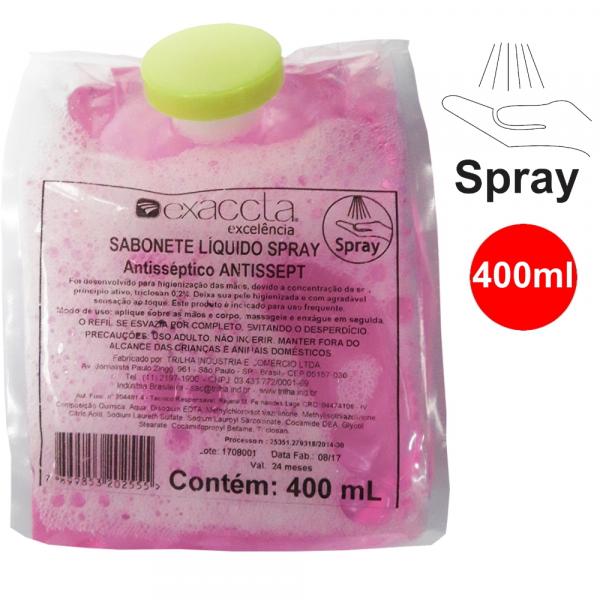 Sabonete Líquido Spray Antisséptico Refil com 400ml. Muito Mais Economia. - Exaccta
