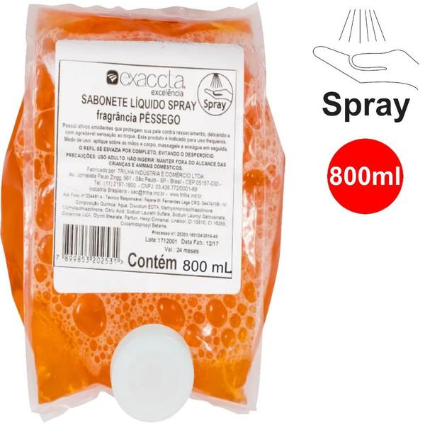 Sabonete Líquido Spray Refil Eco Fácil com 800ml Pêssego - Exaccta