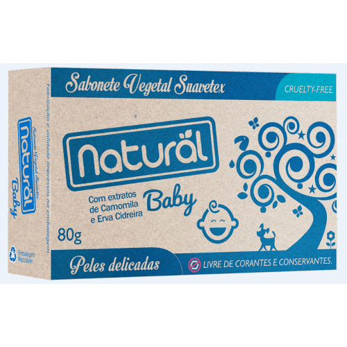 Sabonete Natural Baby com Extratos de Camomila e Erva Cidreira 80G - S...