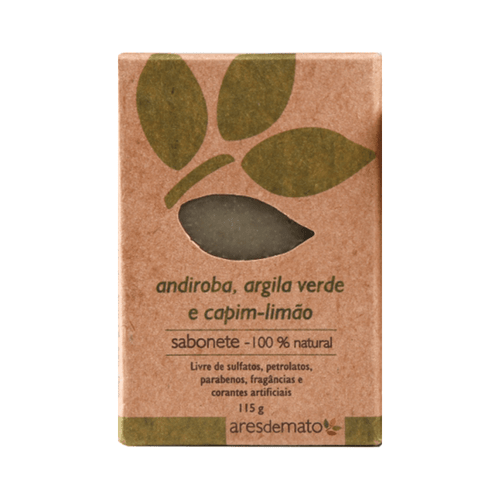 Sabonete Natural de Argila Verde, Andiroba e Capim Limão 115g - Ares de Mato