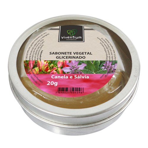 Sabonete Natural e Vegano Glicerinado Canela e Sálvia Viventium 20 G