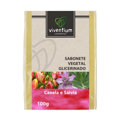 Sabonete Natural e Vegano Glicerinado Canela e Sálvia Viventium 100 G