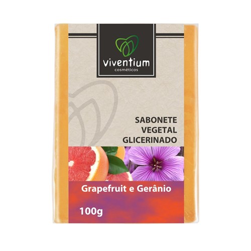 Sabonete Natural e Vegano Glicerinado Grapefruit e Gerânio Viventium 100 G