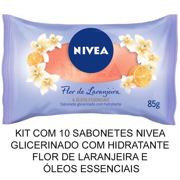 Sabonete Nivea Glicerinado com Hidratante Flor de Laranjeira Nivea 85g Kit com 10 Unidades