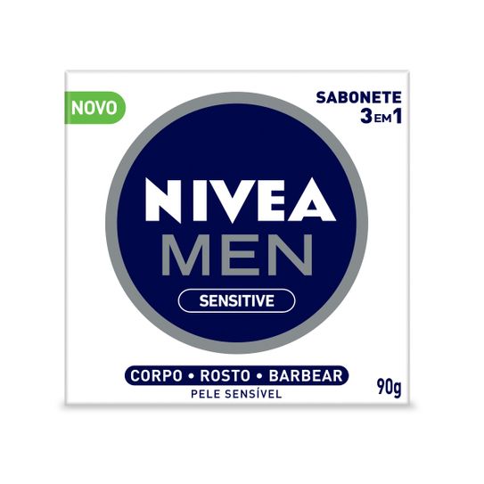 Sabonete Nivea Men Sensitive Corpo Rosto e Barbear 90g