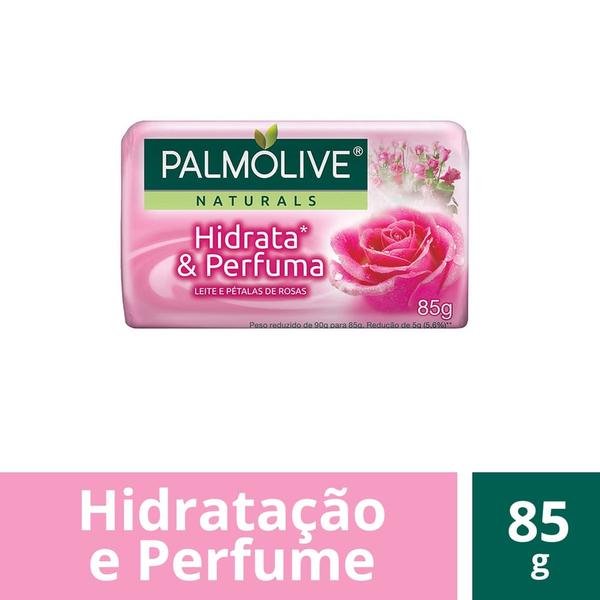 Sabonete Palmolive Hidrata e Perfuma Leite e Pétalas de Rosas 85g
