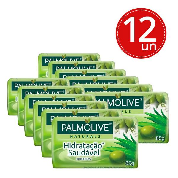 Sabonete Palmolive Hidratação Saudável Aloe e Oliva 85g 12 Unidades